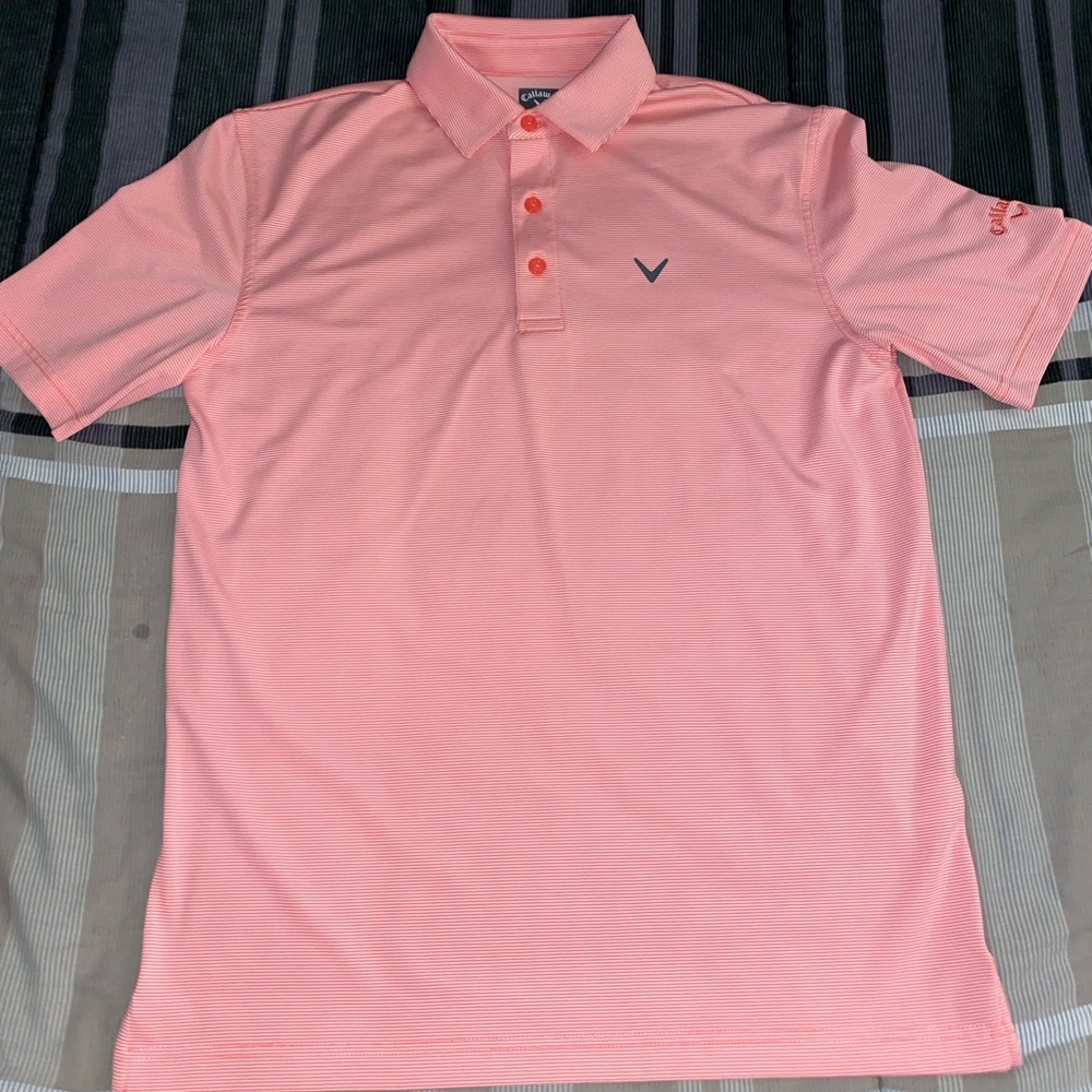 (Description for Size) Men’s Pink Callaway Polo